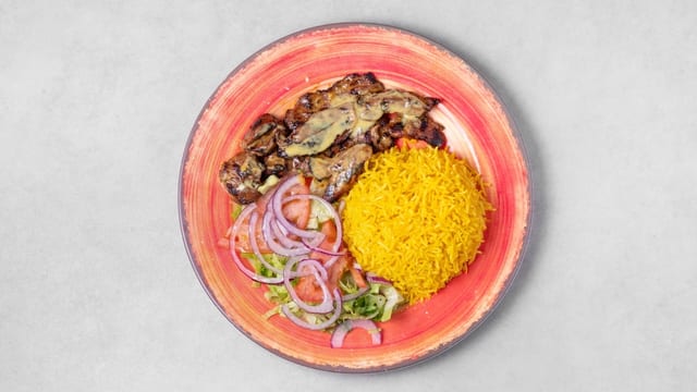Boneless Lamb Over Rice.