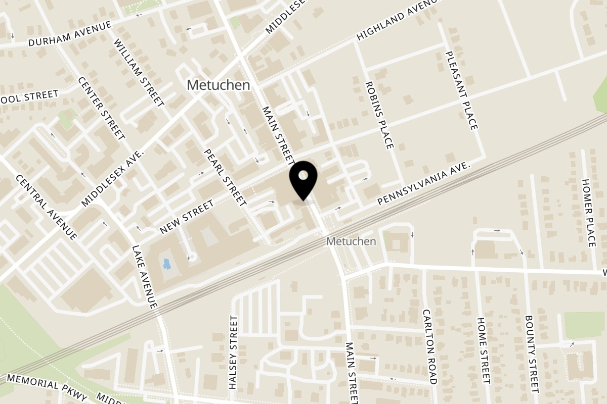 Map showing the location of Tribos Peri Peri Metuchen on 401 Main St in Metuchen