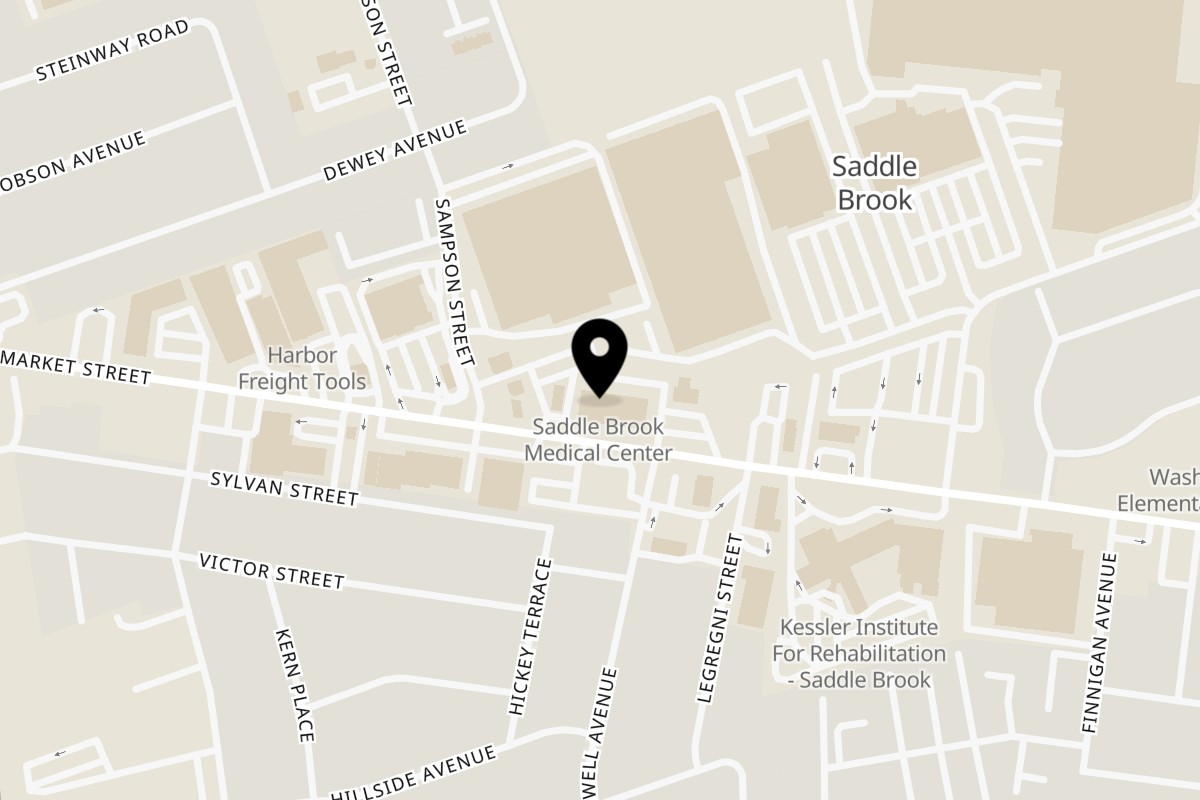 Map showing the location of Tribos Peri Peri Saddle Brook on 383 Market St #5 in Saddle Brook